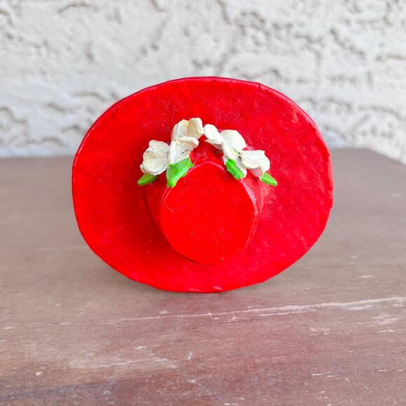 VTG Mexican Folk Art Doll-Big Eyes Papier Mâché Figurine-Hand Painted 60s–70s - Picture 8 of 8